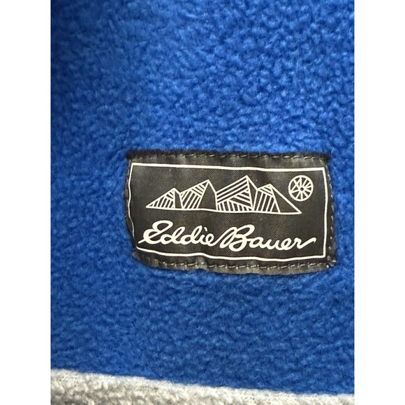 Eddie Bauer Youth Boys' Fleece 1/4 Zip Pullover Sz M 10/12 Blue /Gray - Picture 6 of 7